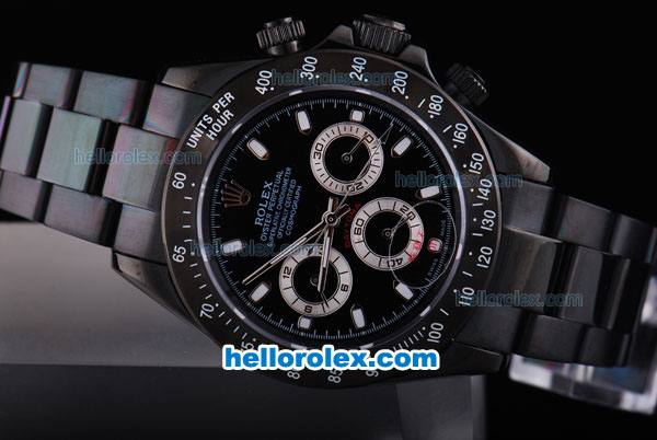 Rolex Daytona Chronograph Automatic PVD Case with Black Dial - Click Image to Close